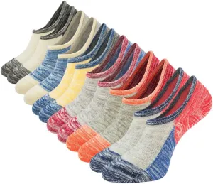 No Show Socks Womens Low Cut Socks Non Slip Invisible Short Cotton Sneaker Socks Casual Ankle Sox Liner 6Pairs