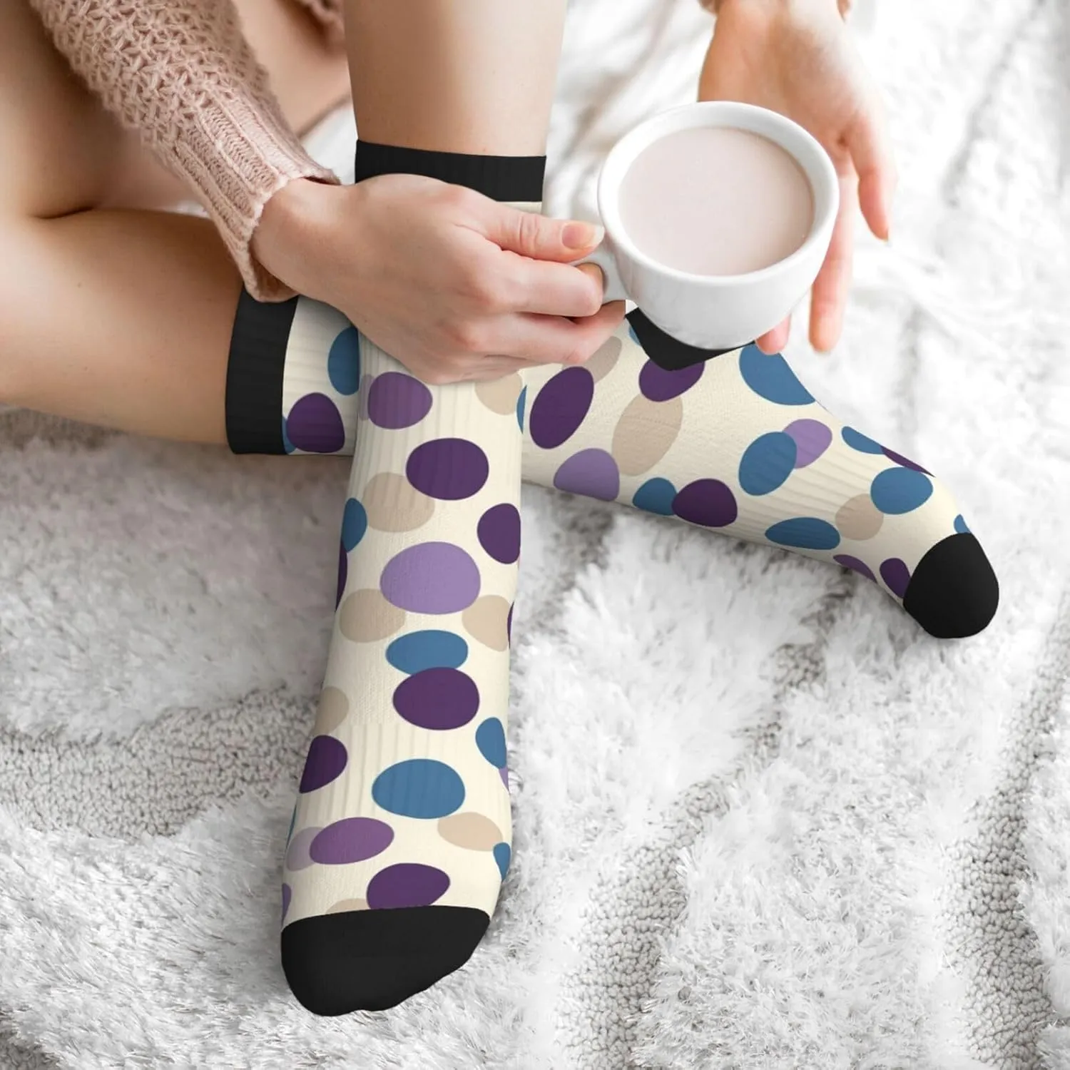 Novelty Crew Socks Casual Athletic Crazy Dress Socks Fun Colorful Graphic Crew Tube Socks Mid-Calf Funny Socks