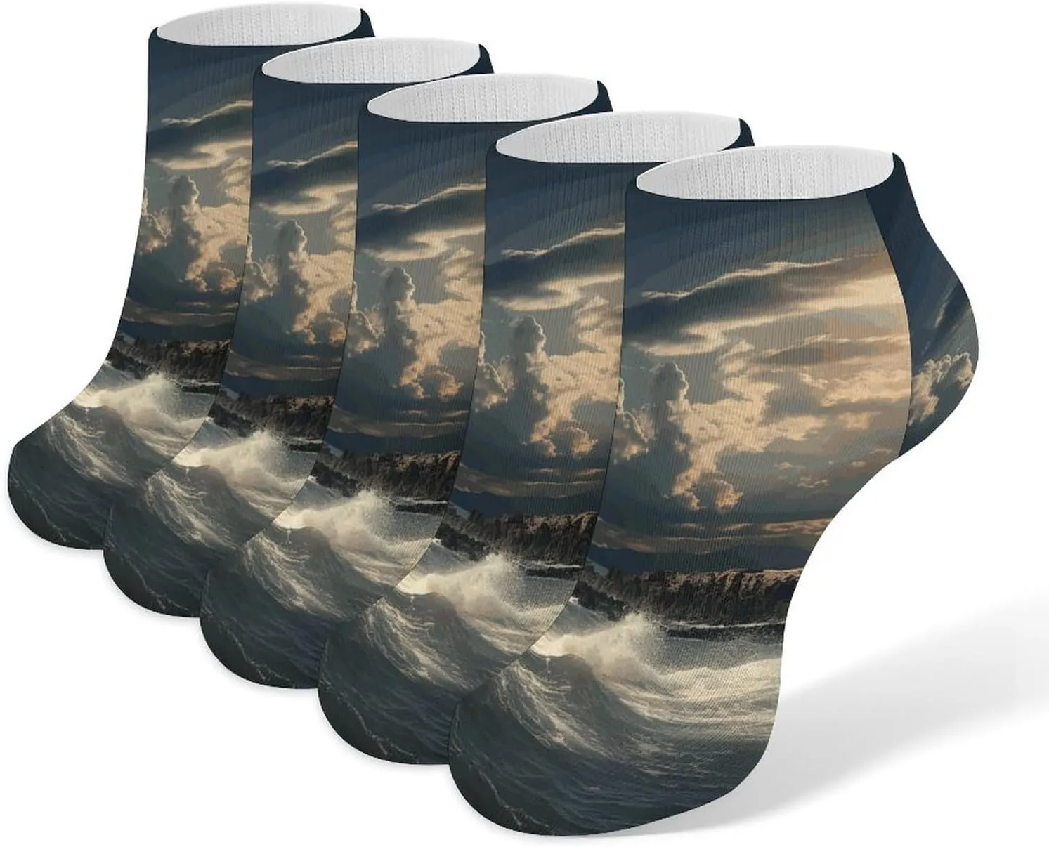 Old Lighthouse By The Sea Ankle Socks Soft Breathable No Show Socks Comfortable Cotton Low Cut Casual Socks for Women Men 5 Pairs