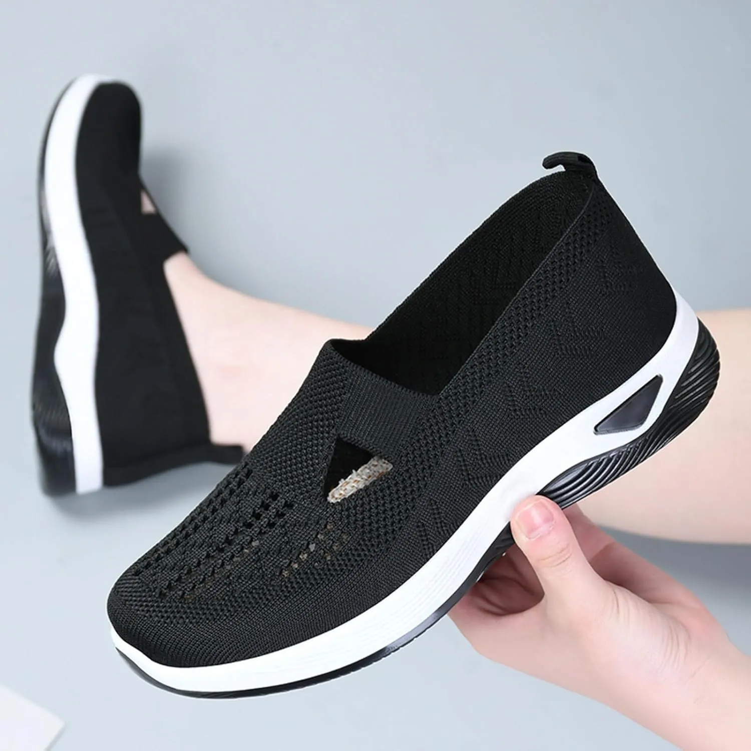 Orthopedic Slip On Loafers for Women with Arch Support Comfortable Walking Shoes Casual Sneakers for Plantar Fasciitis Foot Heel Pain Relief Swollen Feet