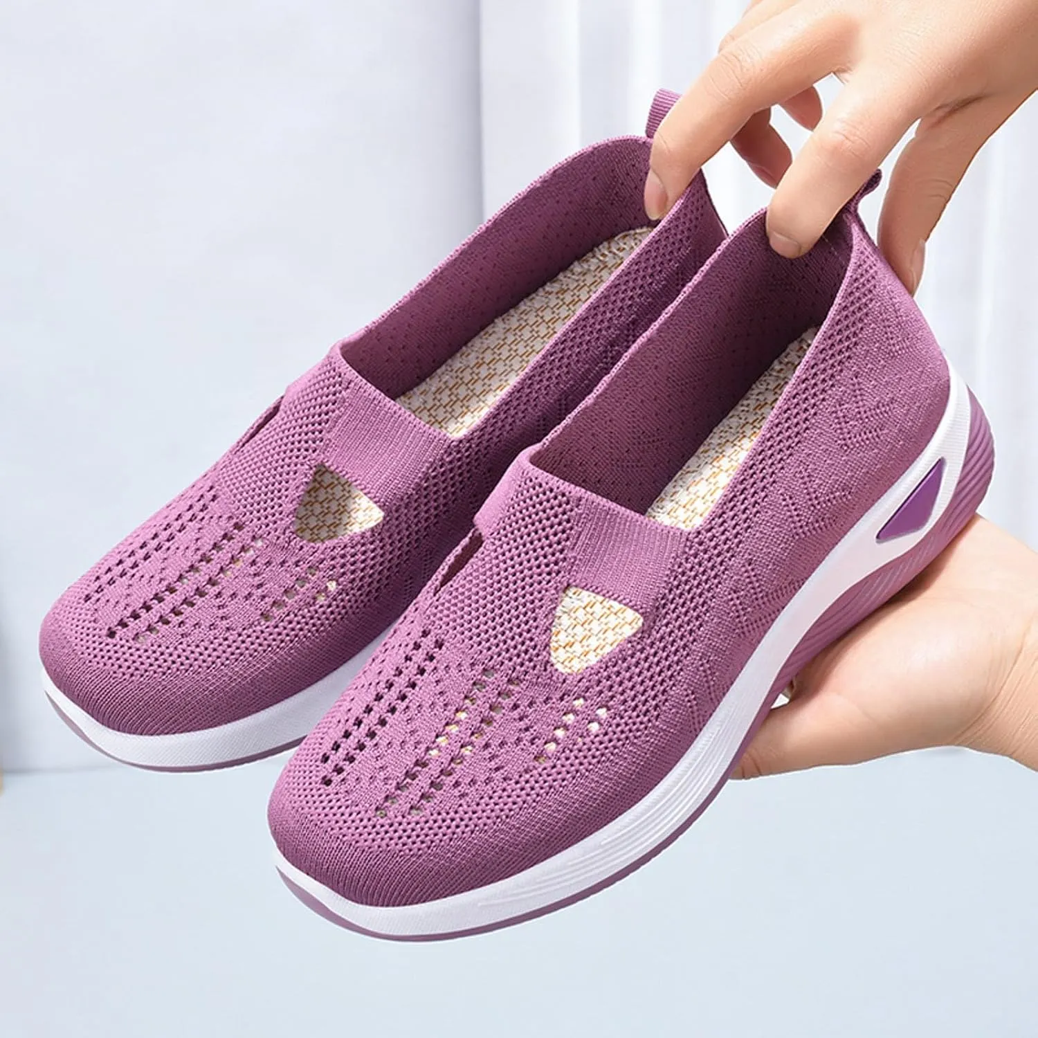 Orthopedic Slip On Loafers for Women with Arch Support Comfortable Walking Shoes Casual Sneakers for Plantar Fasciitis Foot Heel Pain Relief Swollen Feet