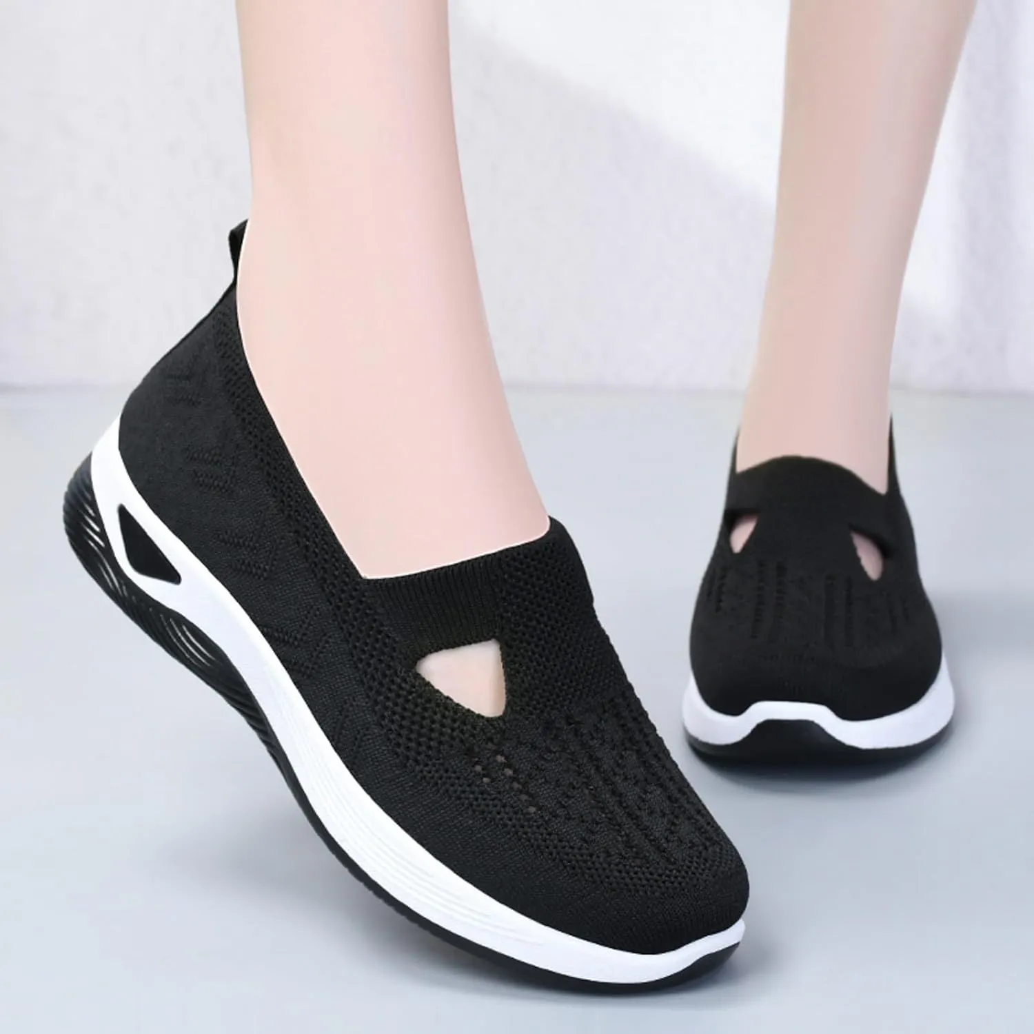 Orthopedic Slip On Loafers for Women with Arch Support Comfortable Walking Shoes Casual Sneakers for Plantar Fasciitis Foot Heel Pain Relief Swollen Feet