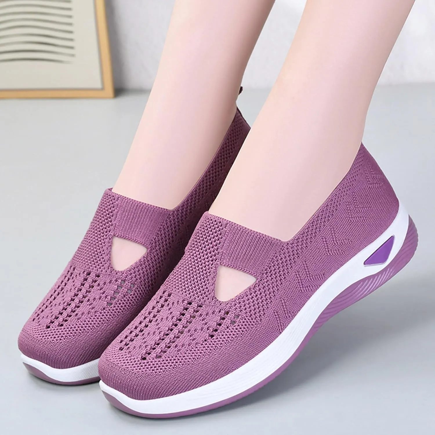 Orthopedic Slip On Loafers for Women with Arch Support Comfortable Walking Shoes Casual Sneakers for Plantar Fasciitis Foot Heel Pain Relief Swollen Feet