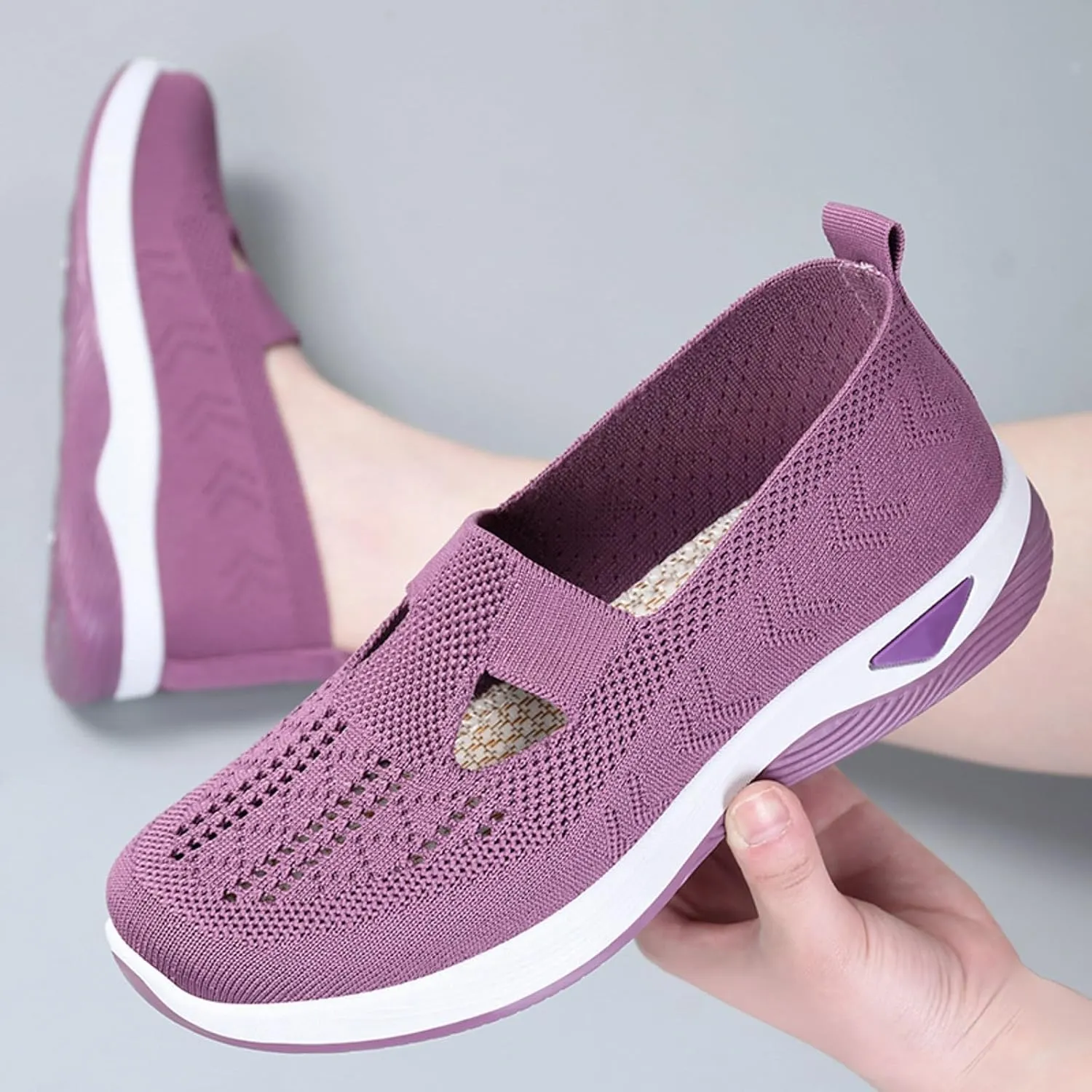 Orthopedic Slip On Loafers for Women with Arch Support Comfortable Walking Shoes Casual Sneakers for Plantar Fasciitis Foot Heel Pain Relief Swollen Feet