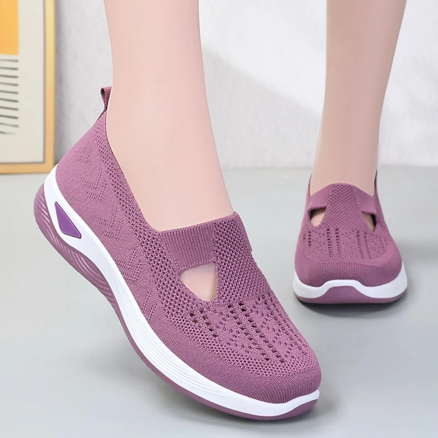 Orthopedic Slip On Loafers for Women with Arch Support Comfortable Walking Shoes Casual Sneakers for Plantar Fasciitis Foot Heel Pain Relief Swollen Feet