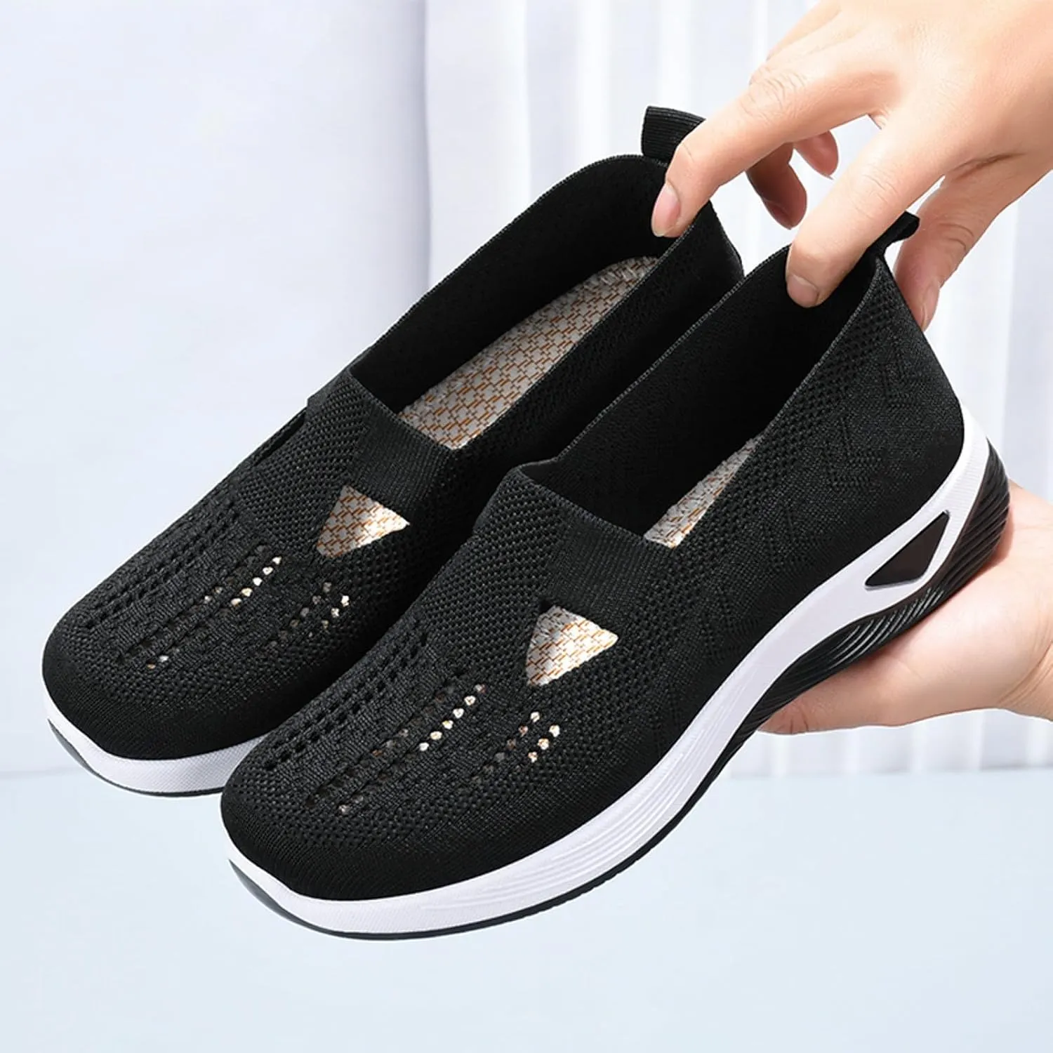 Orthopedic Slip On Loafers for Women with Arch Support Comfortable Walking Shoes Casual Sneakers for Plantar Fasciitis Foot Heel Pain Relief Swollen Feet