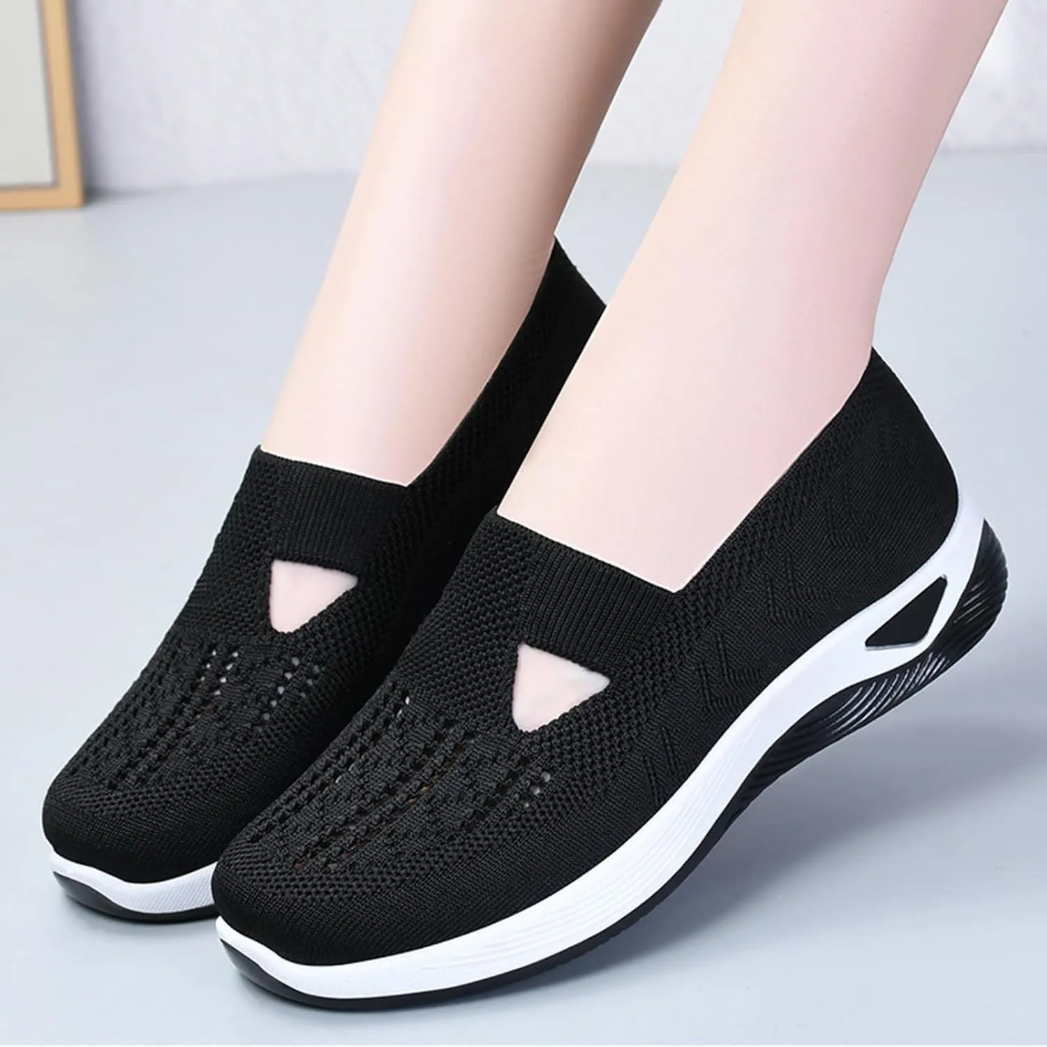 Orthopedic Slip On Shoes for Women Casual Walking Sneakers with Arch Support Comfortable Loafers Plantar Fasciitis Relief Foot Pain Diabetic Swollen Feet