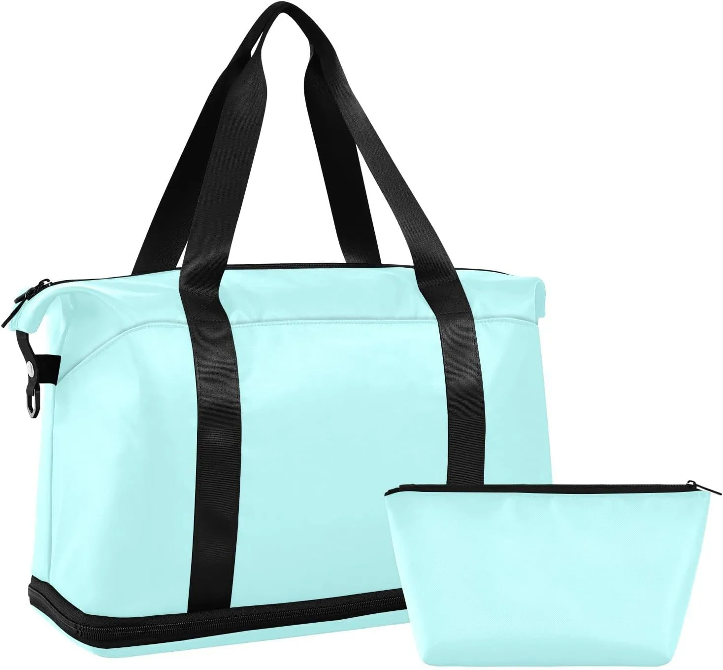Pale Turquoise Weekender Bags for Women Travel Duffel Bags with Shoe Compartment Overnight Bag Carry on Sports Duffel Bag with Toiletry Bag for Travel/Business/Gift Pale Turquoise 02