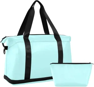 Pale Turquoise Weekender Bags for Women Travel Duffel Bags with Shoe Compartment Overnight Bag Carry on Sports Duffel Bag with Toiletry Bag for Travel/Business/Gift Pale Turquoise 02