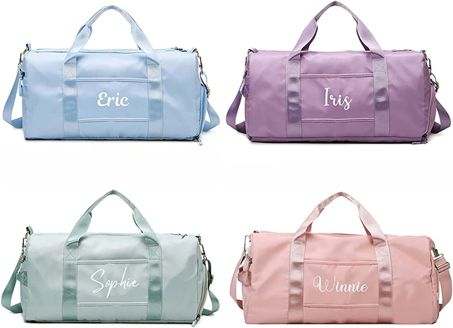 Personalized Duffle Bag, Custom Name Dance Bag for Girls, Personalized Embroidered Sports Gym Bag with Shoes Compartment for Women Girls (Red)