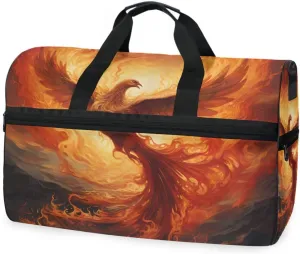 Phoenix Phenix Fire Travel Duffel Bag Luggage Sports Gym Bags With Shoes Compartment Large Capacity Lightweight Duffle Bag For Men Women