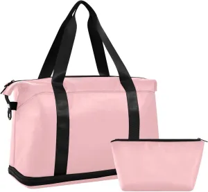 Pink Weekender Bags for Women Travel Duffel Bags with Shoe Compartment Overnight Bag Carry on Sports Duffel Bag with Toiletry Bag for Travel/Business/Gift Pink 03