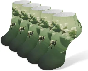 Plants That Attract Bees Ankle Socks Soft Breathable No Show Socks Comfortable Cotton Low Cut Casual Socks for Women Men 5 Pairs