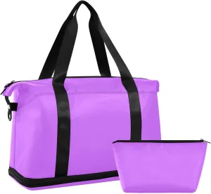 Purple Weekender Bags for Women Travel Duffel Bags with Shoe Compartment Overnight Bag Carry on Sports Duffel Bag with Toiletry Bag for Travel/Business/Gift Purple