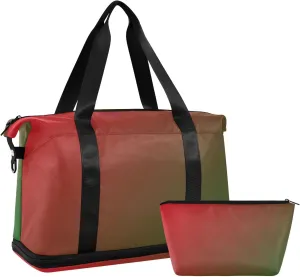 Red Green Weekender Bags for Women Travel Duffel Bags with Shoe Compartment Overnight Bag Carry on Sports Duffel Bag with Toiletry Bag for Travel/Business/Gift Red Green