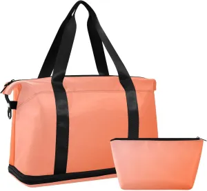 Rosy Brown Red Weekender Bags for Women Travel Duffel Bags with Shoe Compartment Overnight Bag Carry on Sports Duffel Bag with Toiletry Bag for Travel/Business/Gift Rosy Brown Red 01