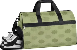 Sage Green Abstract Gym Bag for Men Women Fitness Workout Sports Duffle Bag with Shoes Compartment Water Resistant Overnight Weekender Duffel Bag