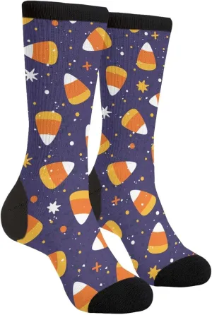 Sigouyinei Bright Colorful Candy Corn Cones Casual Funny Funky Novelty Socks For Men Women