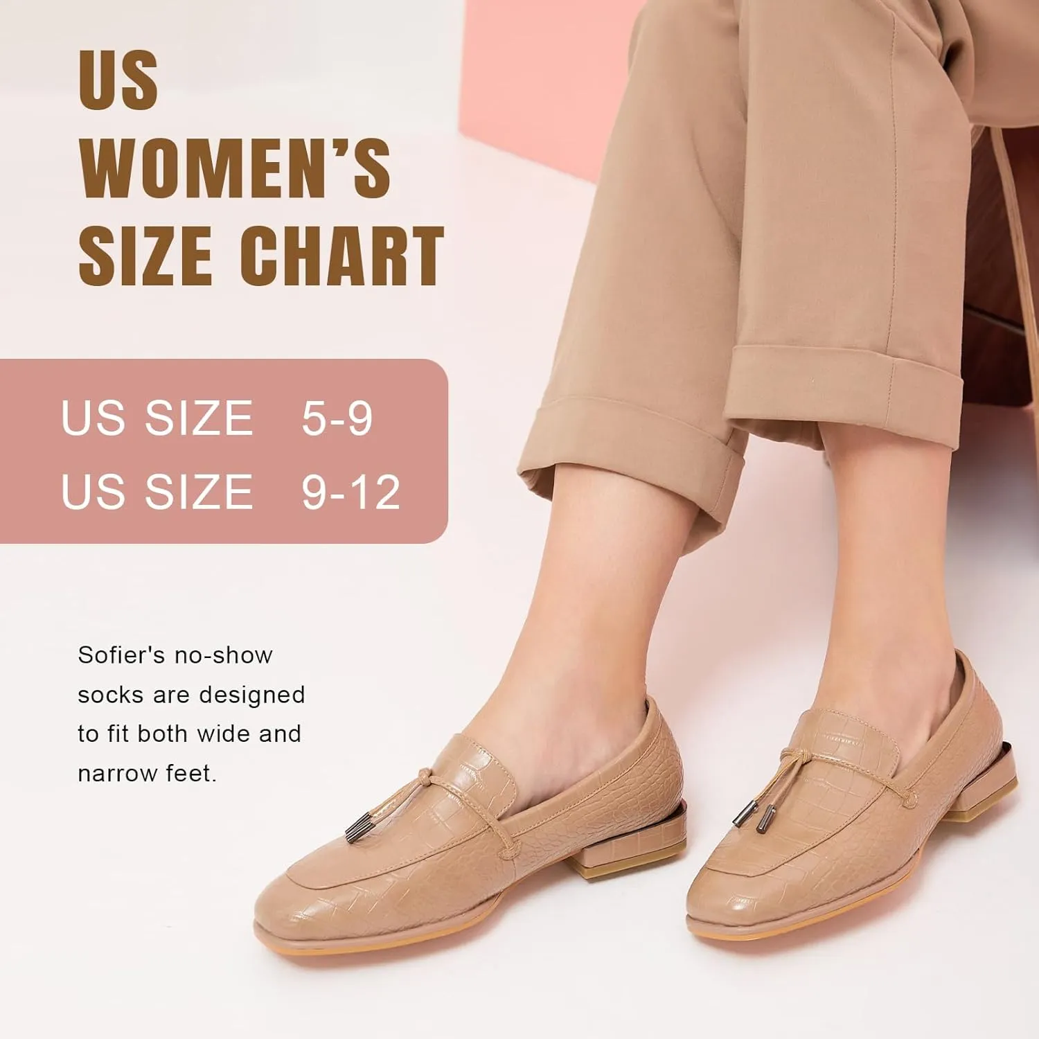 Sofier No Show Socks Womens, Non Slip Ultra Low Cut 6 Pairs Thin Silky Footies Cotton Sole Invisible Socks Flats Loafers