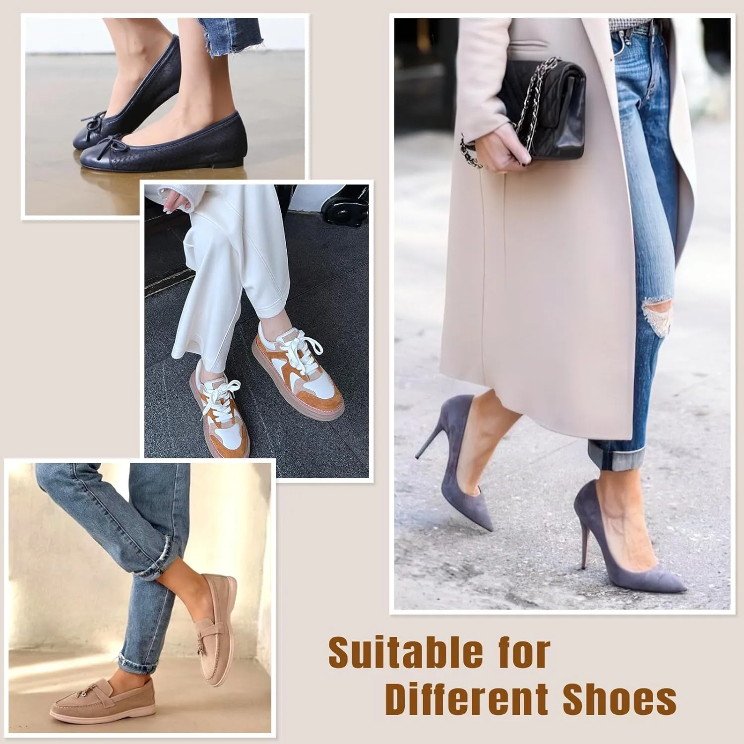 Sofier No Show Socks Womens, Non Slip Ultra Low Cut 6 Pairs Thin Silky Footies Cotton Sole Invisible Socks Flats Loafers
