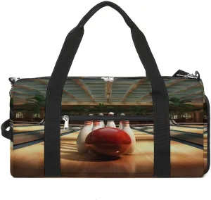 Sport Gym Bag for Women Men with Shoes Compartment And Wet Pocket,Bowling Club Travel Duffel Bag for Travel, Sports, Fitness, Workout