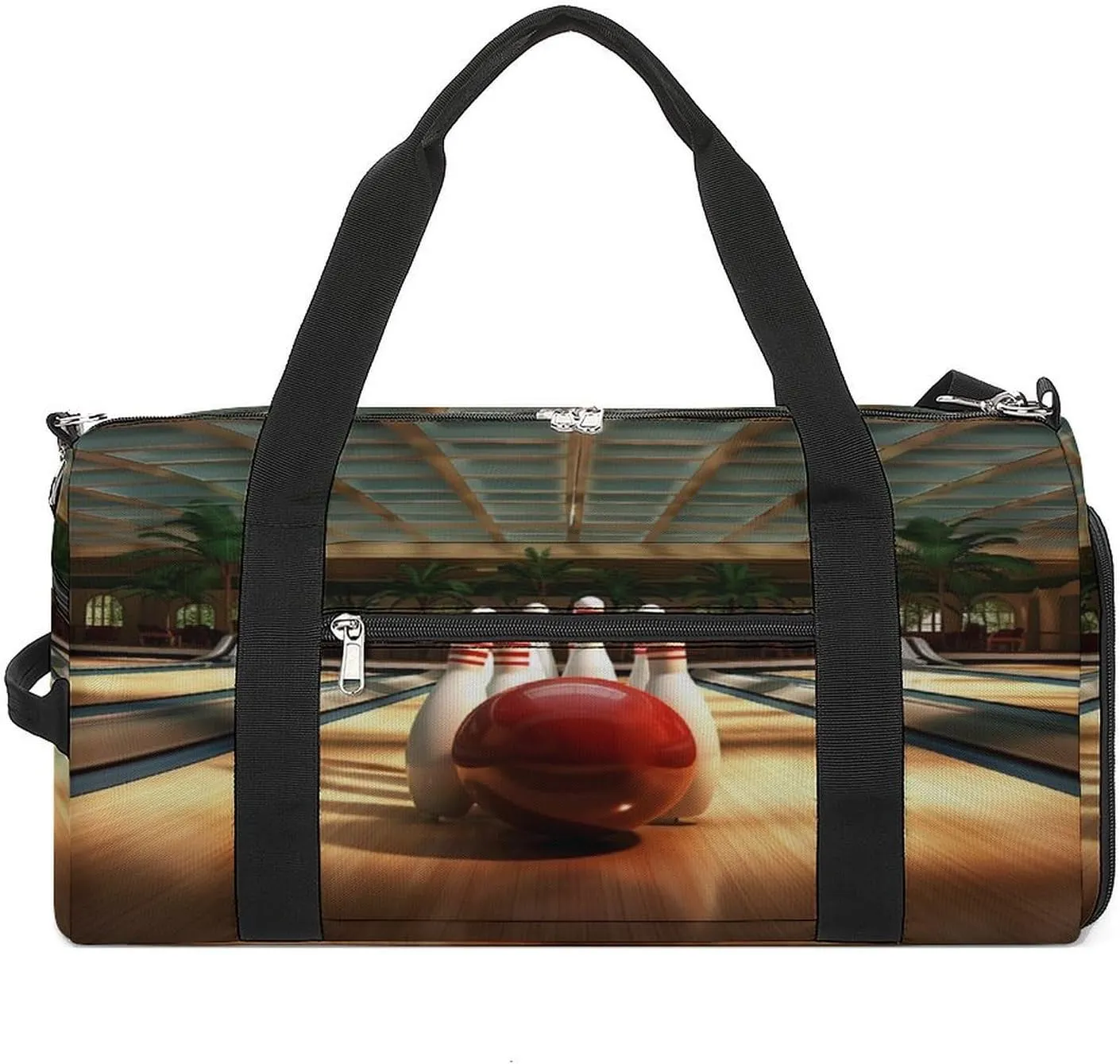 Sport Gym Bag for Women Men with Shoes Compartment And Wet Pocket,Bowling Club Travel Duffel Bag for Travel, Sports, Fitness, Workout