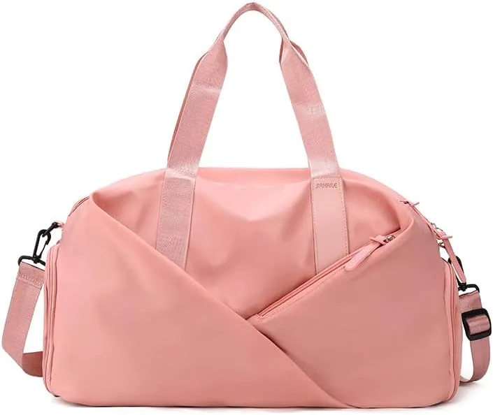 Sports Bag Duffel Yoga Bag Gym Bag Shoes Compartment Dry & Wet Separation Waterproof Messenger Bag Handbag Fitness Bag for men & women (pink)
