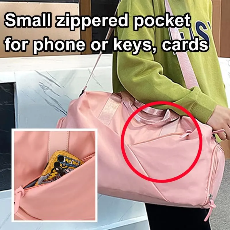 Sports Bag Duffel Yoga Bag Gym Bag Shoes Compartment Dry & Wet Separation Waterproof Messenger Bag Handbag Fitness Bag for men & women (pink)