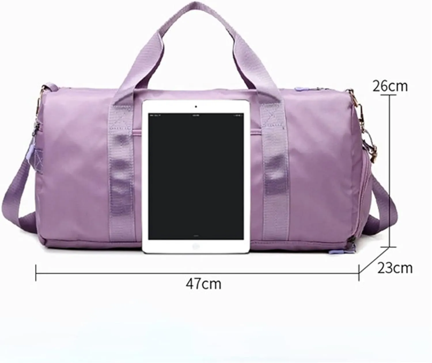 Sports Duffel Bags Gym Bags Waterproof Nylon Outdoor Sports Training Fitness Travel Yoga Ultralight Bag Men Women Handbag with Shoes Compartment(Burgundy)