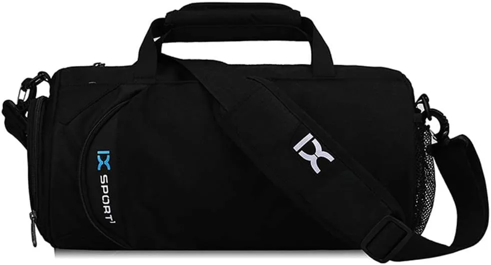 Sports Gym Bag with Wet Pocket & Shoes Compartment,Travel Duffel Bag for Men and Women for Sports/Gyms/Weekend Getaway., Black