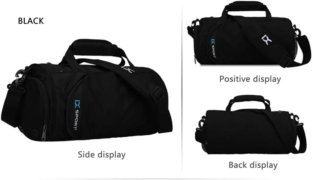 Sports Gym Bag with Wet Pocket & Shoes Compartment,Travel Duffel Bag for Men and Women for Sports/Gyms/Weekend Getaway., Black