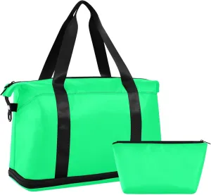 Spring Green Weekender Bags for Women Travel Duffel Bags with Shoe Compartment Overnight Bag Carry on Sports Duffel Bag with Toiletry Bag for Travel/Business/Gift Spring Green