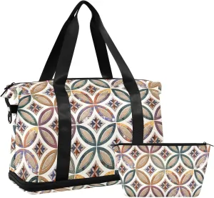 susiyo Duffel Bags Gym Bag for Women, Morocco Decorative Luxury Design Sports Travel Duffel Bag with Shoes Compartment, Perfect for Travel, Gym