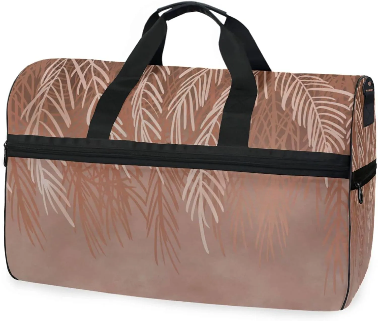 susiyo Tropical Palm Leaves Grunge Style Sports Gym Bag, Travel Duffel Bag with Shoes Compartment Overnight Weekender Workout Bag for Men Women