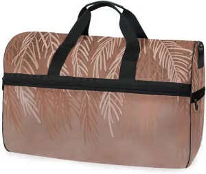 susiyo Tropical Palm Leaves Grunge Style Sports Gym Bag, Travel Duffel Bag with Shoes Compartment Overnight Weekender Workout Bag for Men Women