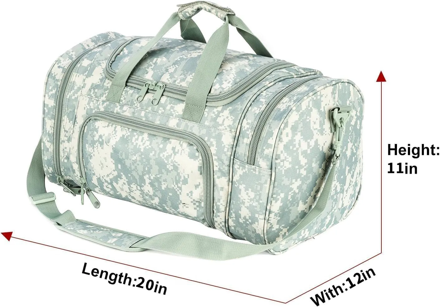 Tactical Travel Duffle Bag with Shoes Compartment Weekender Bags Carry On Overnight Bag For Men and Women Gym Sports Tote Pocket, ACU