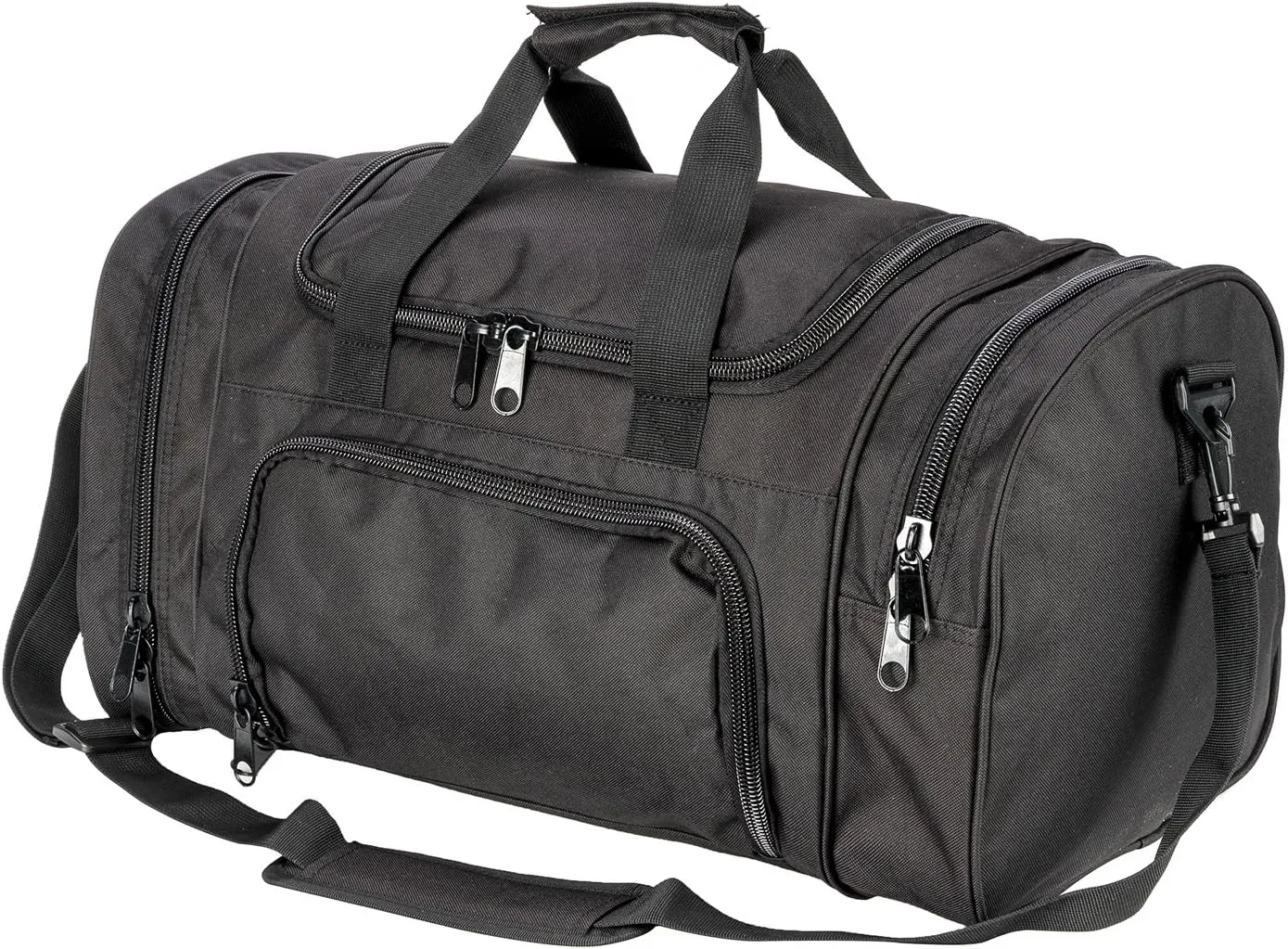 Tactical Travel Duffle Bag with Shoes Compartment Weekender Bags Carry On Overnight Bag For Men and Women Gym Sports Tote Pocket, Black