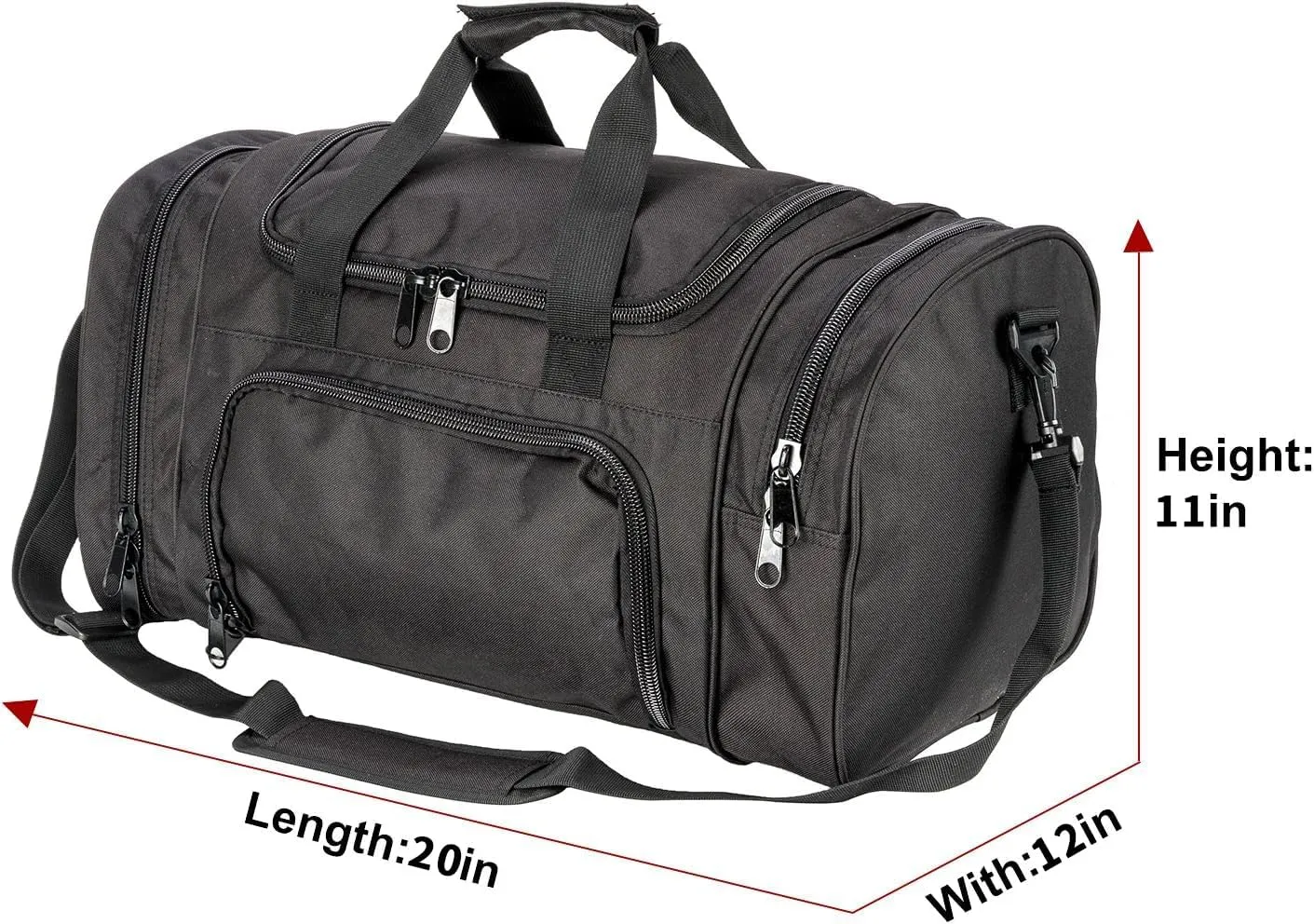 Tactical Travel Duffle Bag with Shoes Compartment Weekender Bags Carry On Overnight Bag For Men and Women Gym Sports Tote Pocket, Black