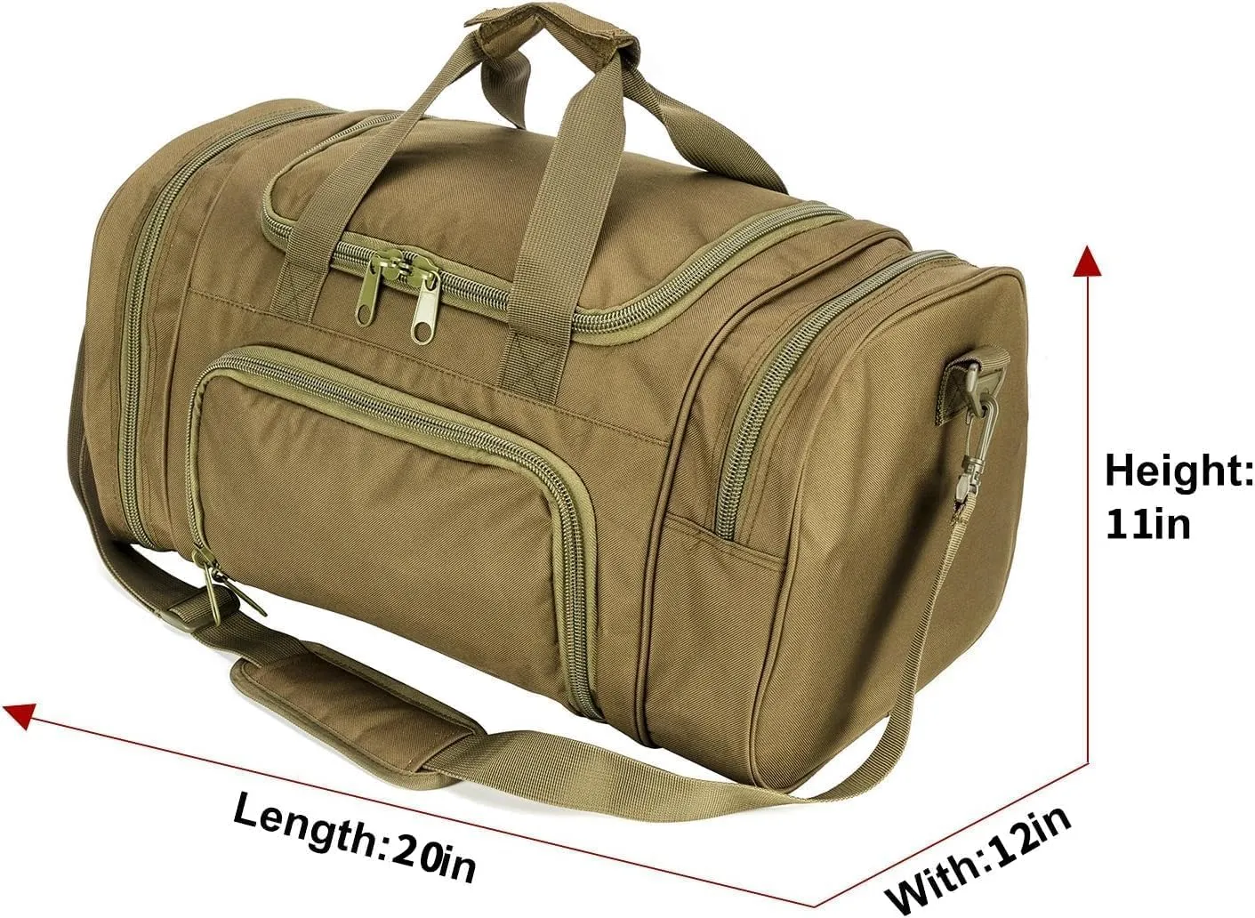 Tactical Travel Duffle Bag with Shoes Compartment Weekender Bags Carry On Overnight Bag For Men and Women Gym Sports Tote Pocket, Green