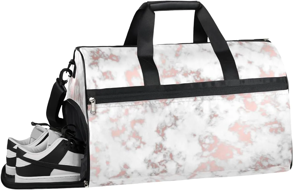 Texture Resistant Sports Gym Bag for Women Men Travel Duffel bag with Wet Pocket & Shoes Compartment Waterproof Weekender Bag 19.7"x9.9"x13"
