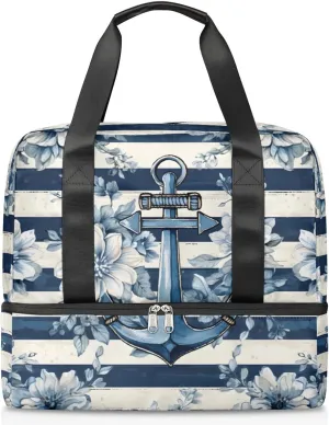 Travel Duffel Bags Stripe Sports Gym Bag with Wet Pocket & Shoes Compartment Large Duffel Bags Waterproof Overnight Bag Weekender Bags for Women Men