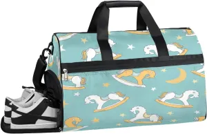 Trojan Horse Resistant Sports Gym Bag for Women Men Travel Duffel bag with Wet Pocket & Shoes Compartment Waterproof Weekender Bag 19.7"x9.9"x13"