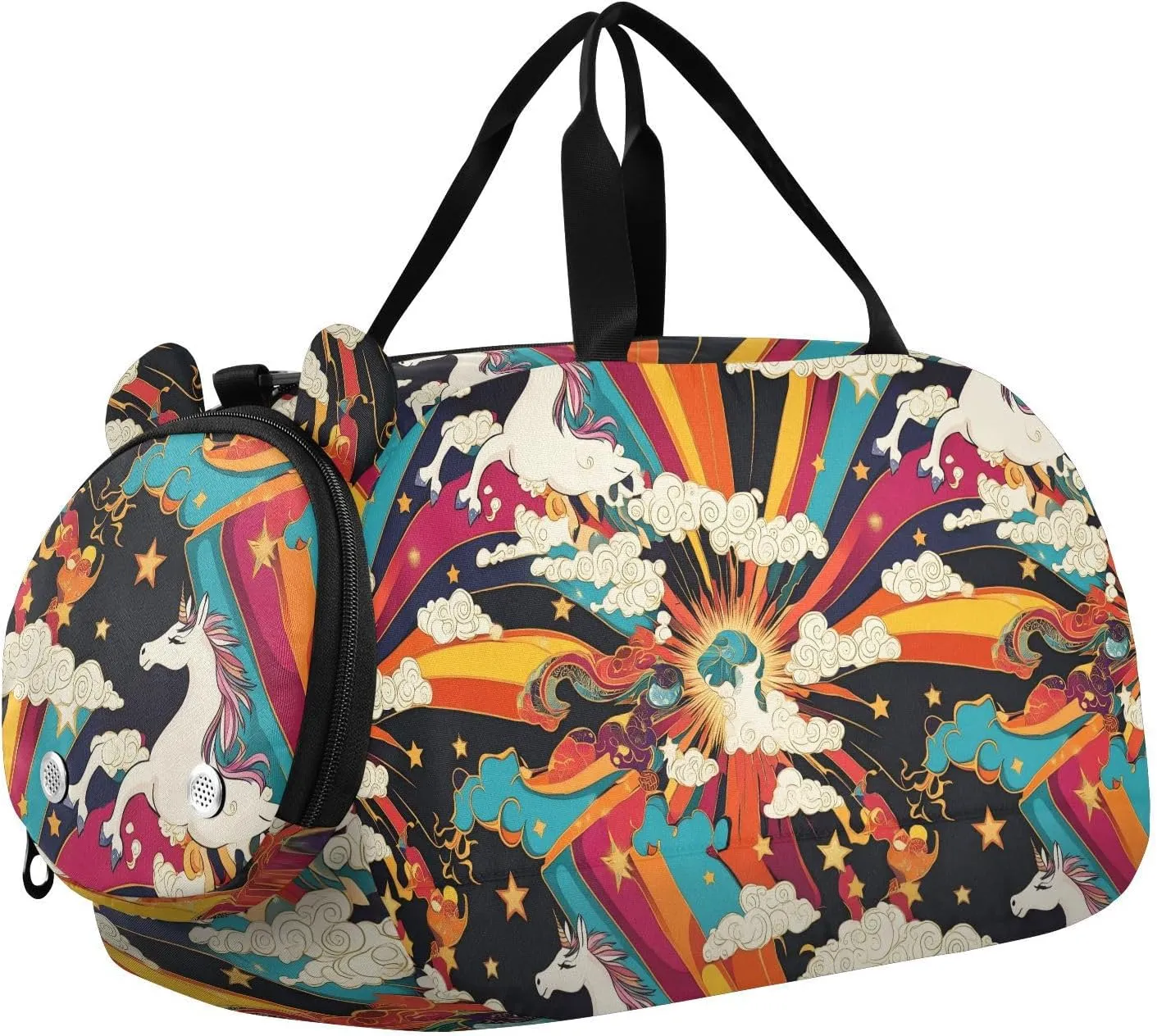 unicorns Rainbow Star Kids Cute Gym Bag with Shoes Compartment Multifunctional Carry on Luggage for Boys and Girls bolsos de para hombre