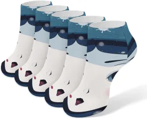 Unique Face Ankle Socks Soft Breathable No Show Socks Comfortable Cotton Low Cut Casual Socks for Women Men 5 Pairs