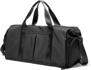 VICTORIATOURIST Sports Gym BagTravel Duffel Bag for Men Women with Shoes Compartment Weekende Water Resistant Wet Pocket Fitness Workout Luggage Overnight BackpackBlack