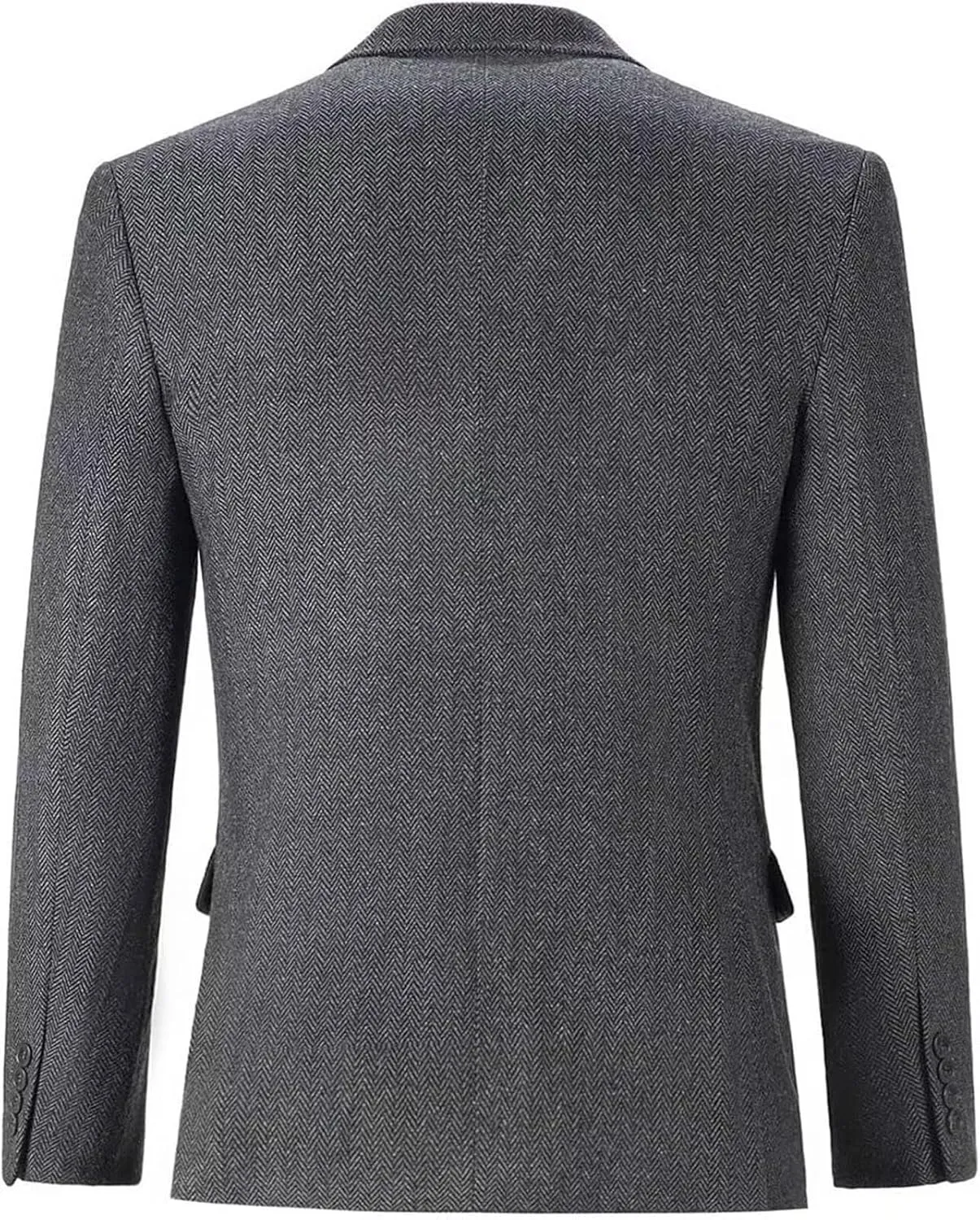 Vintage Mens Tweed Blazer Retro Wool Blend Suit Jackets Herringbone Two Button Sport Coat Prom Business Casual Wedding