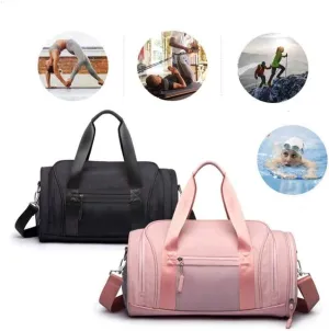 Waterproof Sports Gym Bag with Shoes Compartment Travel Duffel Bag for Men and Women,Fitness Yoga Training BagMultifunctional Gym Bag,Black (Color : Pink)