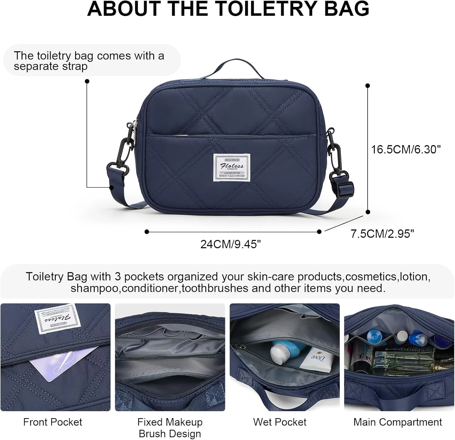 Weekender Bags for Women,Personal Item Travel Bag with Shoes Compartment,Overnight Travel Duffel Bag with Toiletry Bag, Ya-Dark Blue-1012, Large