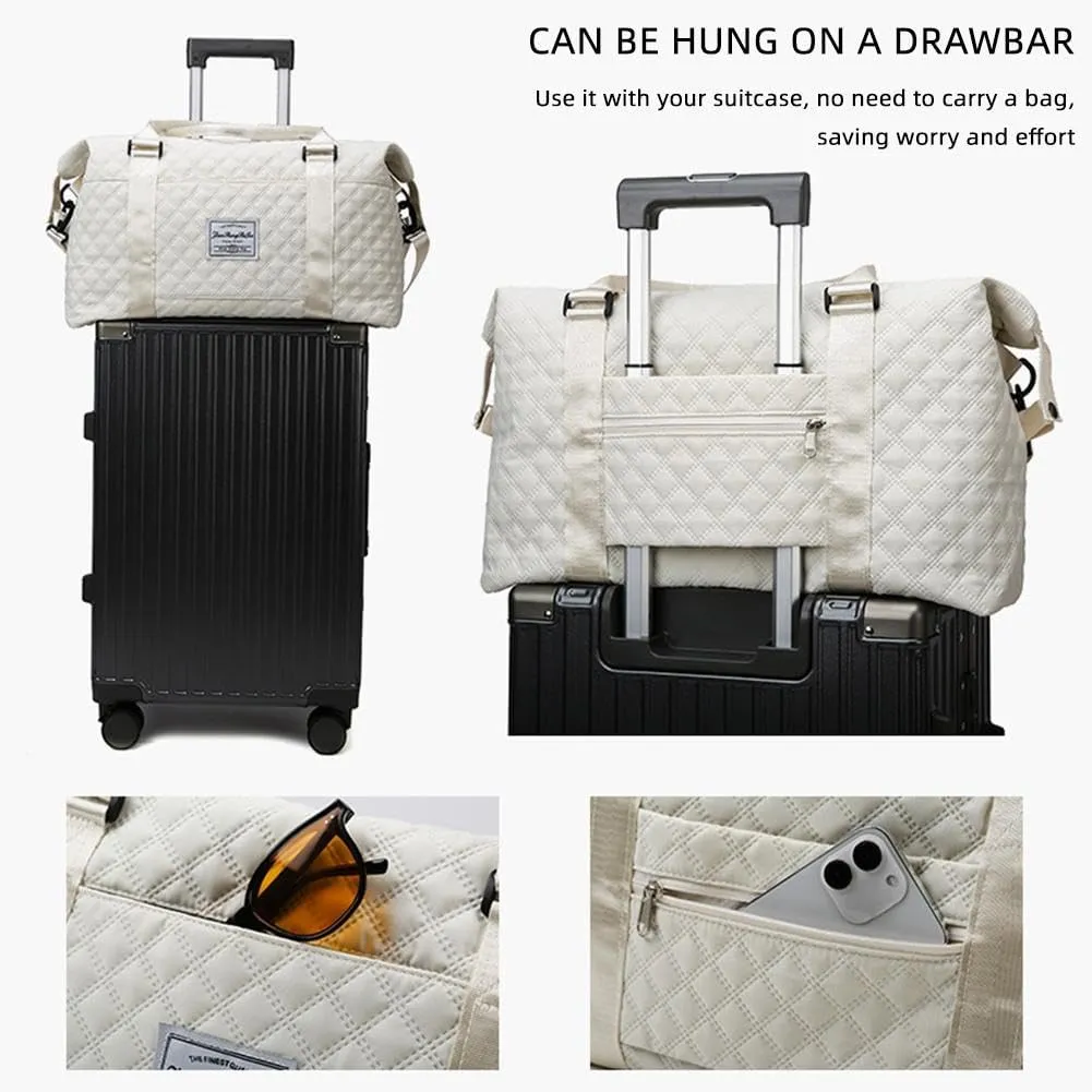 Weekender Bags for Women,Personal Item Travel Bag with Shoes Compartment,Overnight Travel Duffel Bag with Toiletry Bag,Baby Hospital Bag
