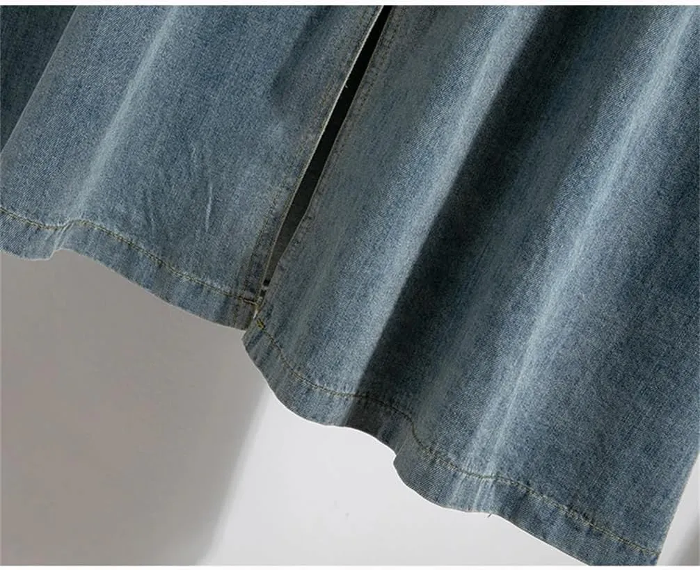 Women Casual High Waist Single Breasted Slim Pleated Skirts Office Classic Long Skirts